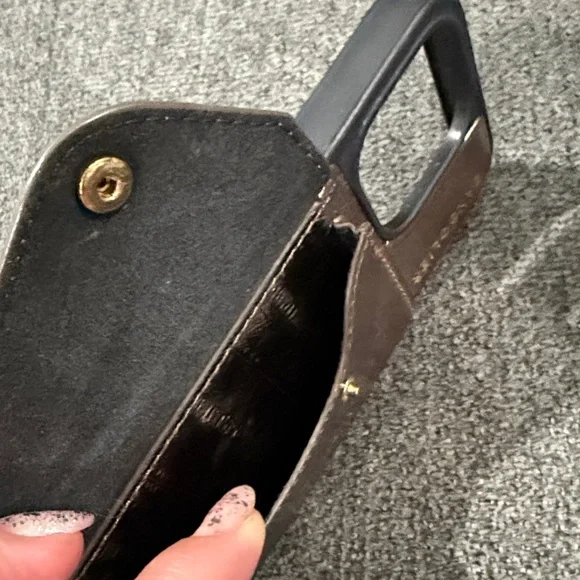 Bandolier Gold & Black iPhone 14 Pro Wallet Case with Gold Hardware Accents - Picture 6 of 6